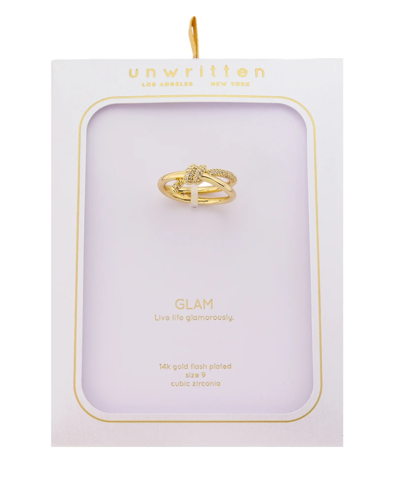 Unwritten Cubic Zirconia Gold-Plated Twist Ring