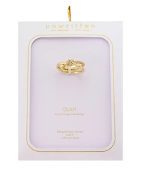 Unwritten Cubic Zirconia Gold-Plated Twist Ring