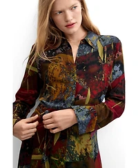 Desigual Women's Long-Sleeve Belted Midi Dress