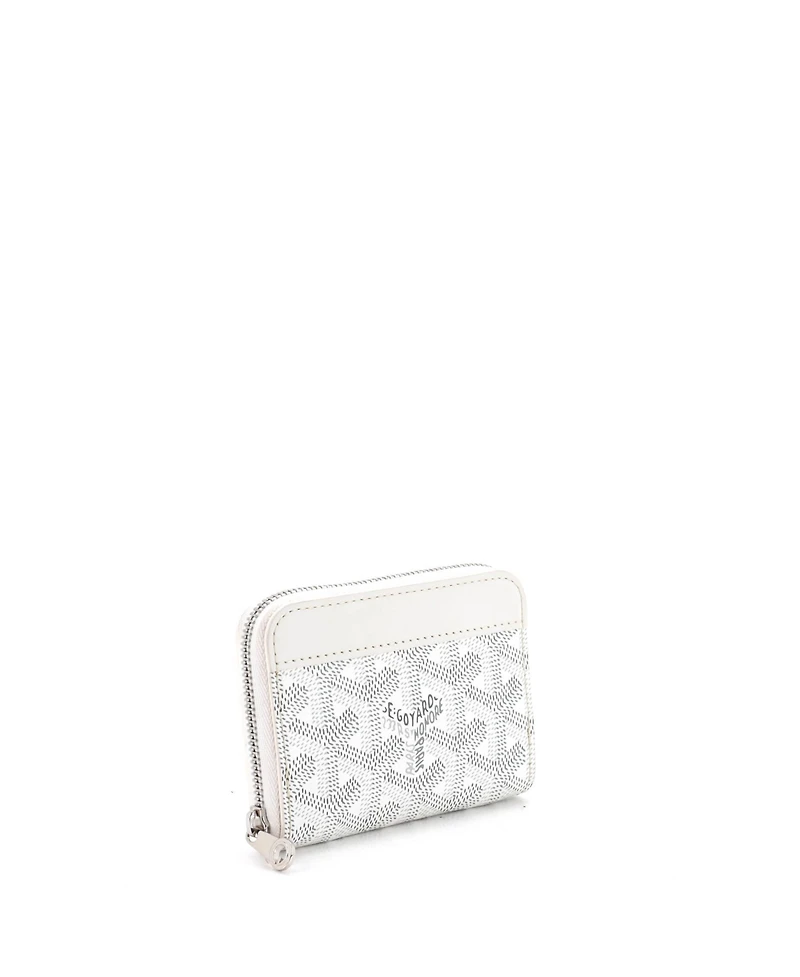 Pre-Owned Goyard Pm Matignon Zip Wallet Coated Canvas with Leather