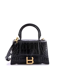 Pre-Owned Balenciaga Xs Hourglass Top Handle Bag Embossed Leather