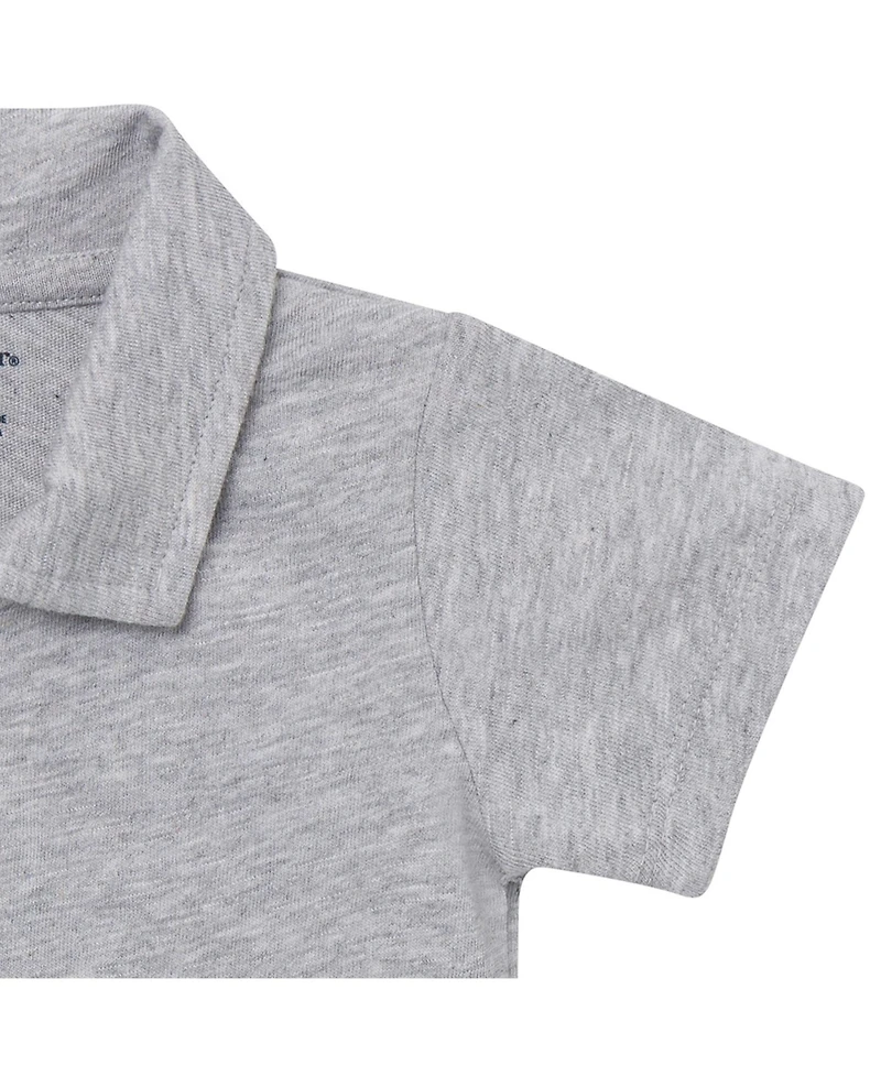 Gerber Baby Boys ( New Born To 18 M ) Polo Bodysuit Heather,