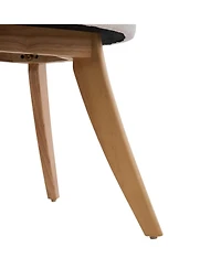 Boyel Living 2-Piece Modern Dining Chairs, Fabric and Rubberwood Base, Ergonomic Curved Back, Set of 2