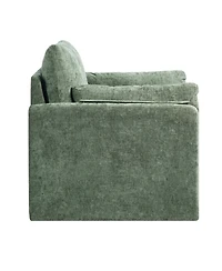 Slickblue Modern Upholstered Accent Chair with Armrests and Cushion