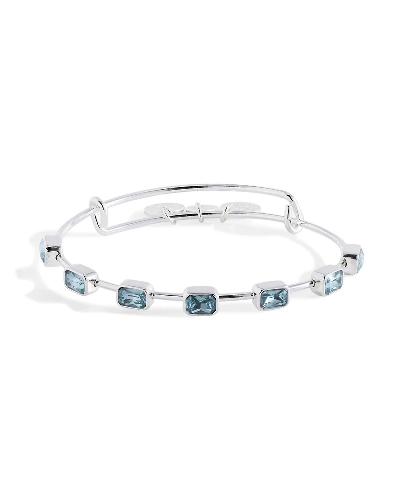 Alex and Ani March Birthstone Emerald Cut Bangle