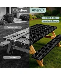 Piscifun Waterproof Windproof Picnic Table and Bench Cover Set with Storage Bag