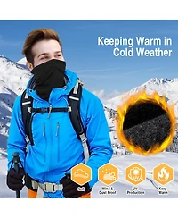 Piscifun 2 Pack Winter Neck Gaiter Warmer Windproof Fleece Face Cover Scarf