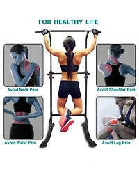 Sevorley Power Tower with Detachable Bench, Adjustable Pull Up Dip Station, Foldable Home Gym Strength Training Equipment