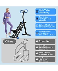 Sevorley Vertical Climber Exercise Machine with Lcd Monitor, Foldable Full Body Cardio Trainer, Non-Slip Pedals
