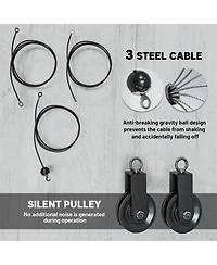 Sevorley Home Gym Pulley Cable System with Lat Pulldown Bar, Dual Silent Pulleys, and Loading Pin