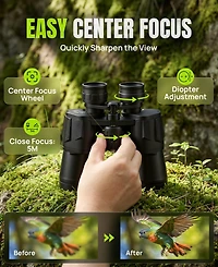 Sugift 10x50 Binoculars for Adults with BK7 Prism Wide Field of View for Bird Watching and Hunting
