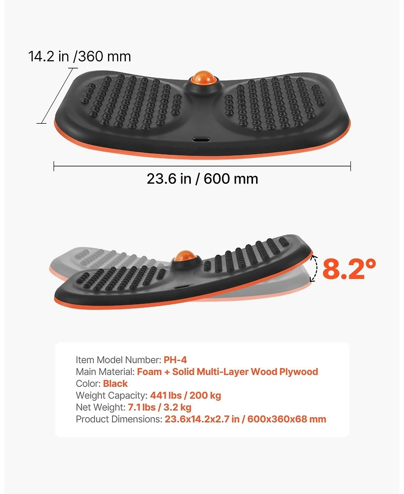 Sugift Balance Board Wobble Board Trainer with Massage Ball for Core Workouts Standing Desk Home Office