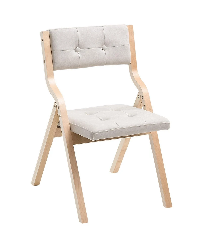 Sugift Set of 4 Wooden Folding Chairs with Cushion Padded Dining Chairs for Kitchen Office Wedding Party