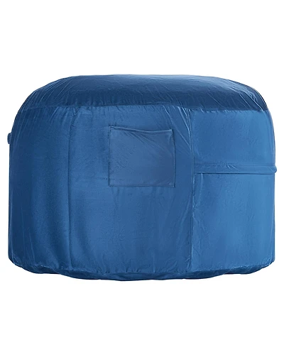 Sugift Round Bean Bag Chair with Removable Washable Cover Dutch Velvet Foam Filling Side Pocket