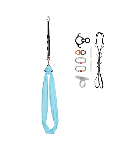 Sugift Aerial Yoga Hammock Swing With Nylon Fabric Daisy Rope Pe Zipper Bag 300 lbs Load Dual-Function