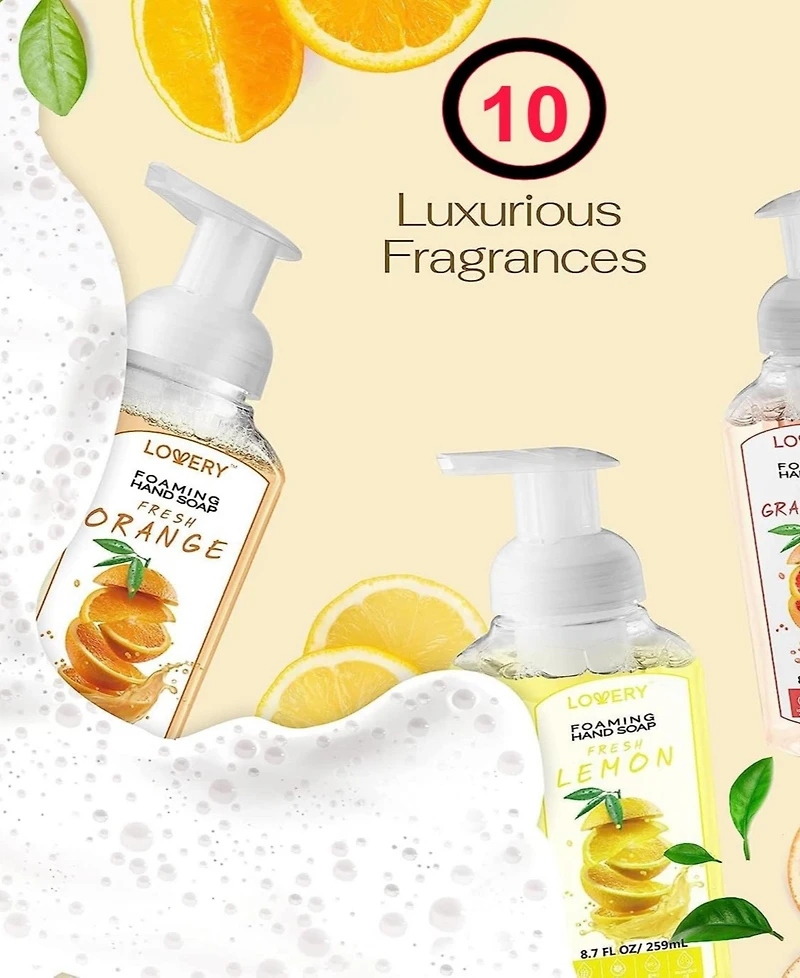 Lovery 10-Piece Hand Foaming Soap in Citrus, Floral, Fresh, Warm Fragrances