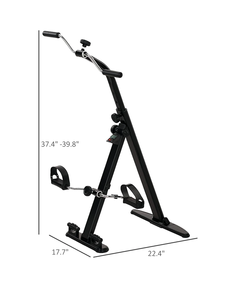 Sevorley Portable Seated Leg Exerciser with Lcd Display, Adjustable Resistance Pedal Bike with Foot Massage Rollers