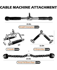 Sevorley Home Gym Power Cage Set with Lat Pulldown 210 lb Bumper Plates Bench Barbell and Cable Attachments