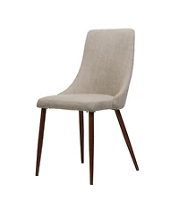 Flynama Set of 2 Polyester Fabric Wood Frame Iron Tapered Legs Armless Dining Chairs