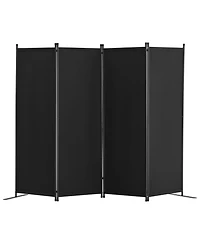 Slickblue Folding Room Divider 4 Panel Fabric Privacy Partition Screen for Office Bedroom Study