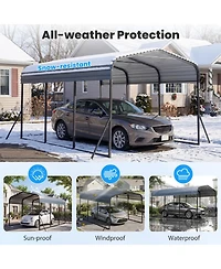 Sugift 10 x 14.5 Ft Heavy-Duty Carport Outdoor Galvanized Steel Garage Shelter with Leak-Proof Roof