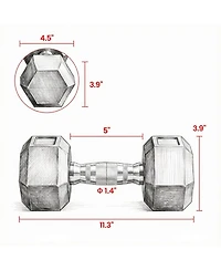 Sevorley 15 lb Rubber Hex Dumbbell Set of 2 with Ergonomic Grip