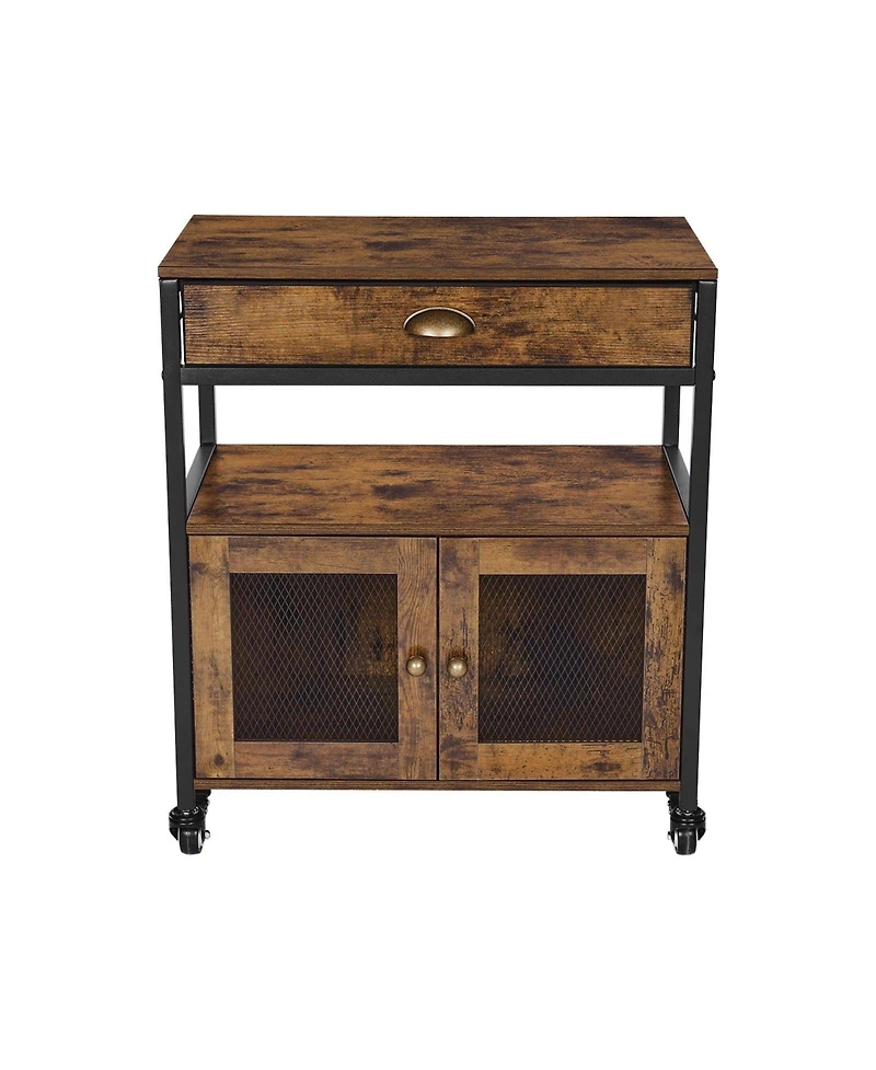 Slickblue 24 Inch Farmhouse Coffee Bar Cabinet with Storage and Wheels