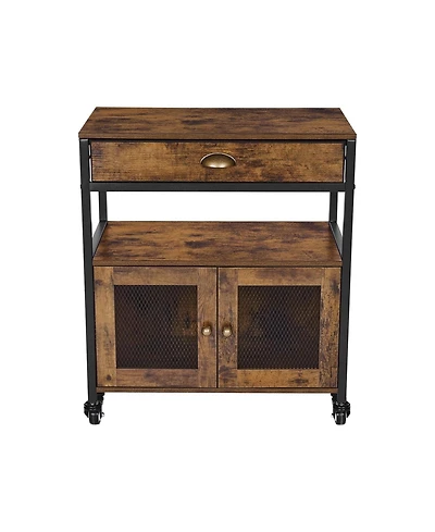 Slickblue 24 Inch Farmhouse Coffee Bar Cabinet with Storage and Wheels