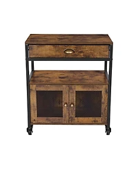 Slickblue 24 Inch Farmhouse Coffee Bar Cabinet with Storage and Wheels