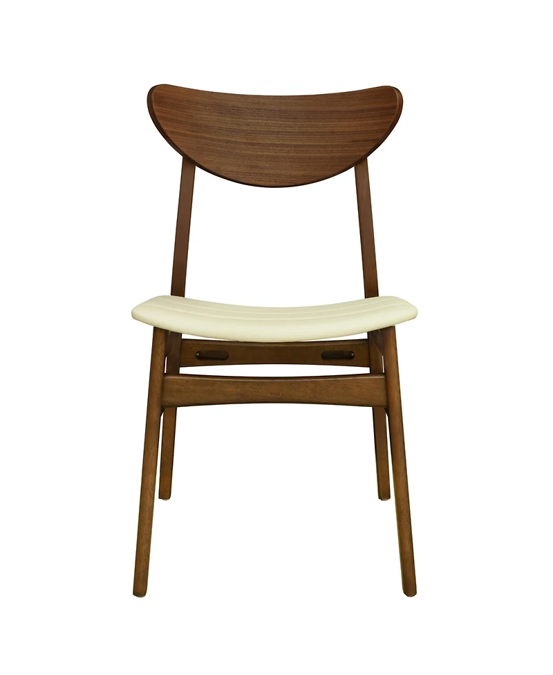 Flynama Set of 2 Rubberwood Leather Dining Side Chairs