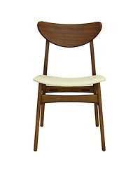 Flynama Set of 2 Rubberwood Leather Dining Side Chairs