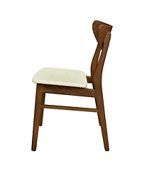 Flynama Set of 2 Rubberwood Leather Dining Side Chairs