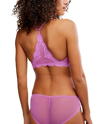 Free People Fiona Front-Close Swiss-Dot Mesh and Eyelash Lace Bralette