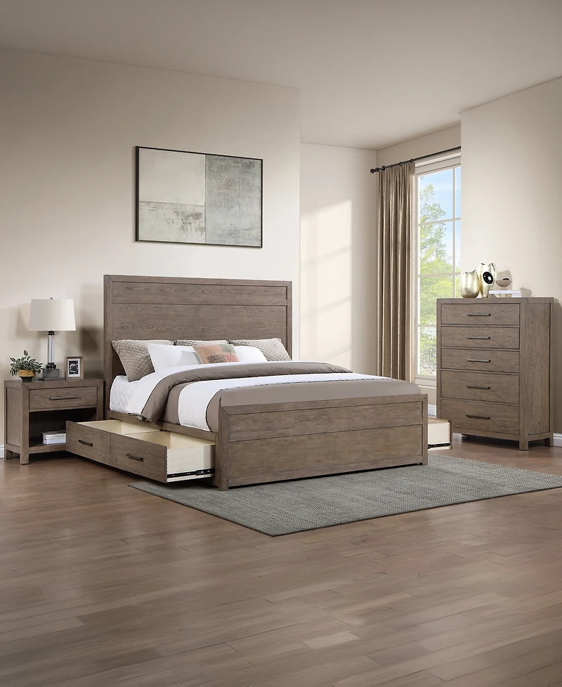 Adler 3-Piece Queen Storage Bedroom Set (Bed, Chest & Nightstand), Macy's Exclusive