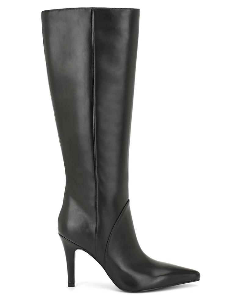 Nine West Women's Korin Wide-Calf Pointed Toe Stiletto Dress Boots