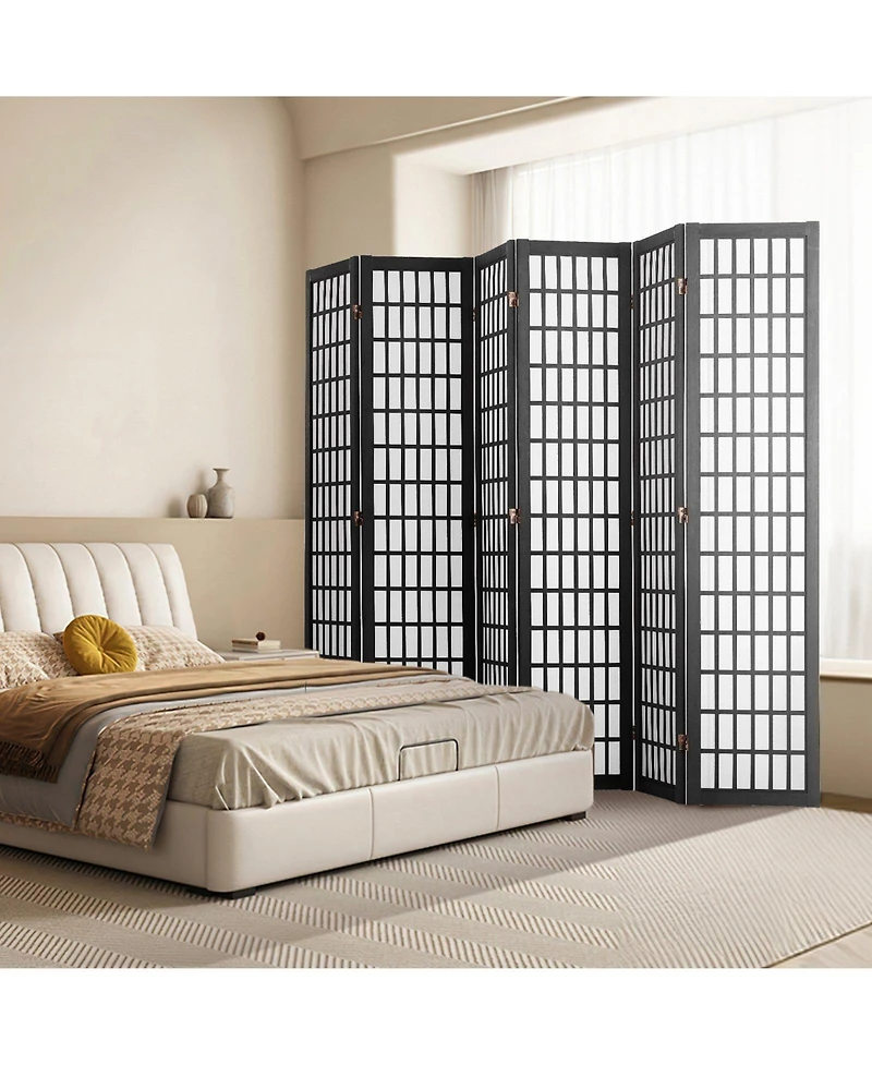 Slickblue Folding 6 Panel Privacy Room Divider Screen, Portable Indoor Partition for Living Bedroom