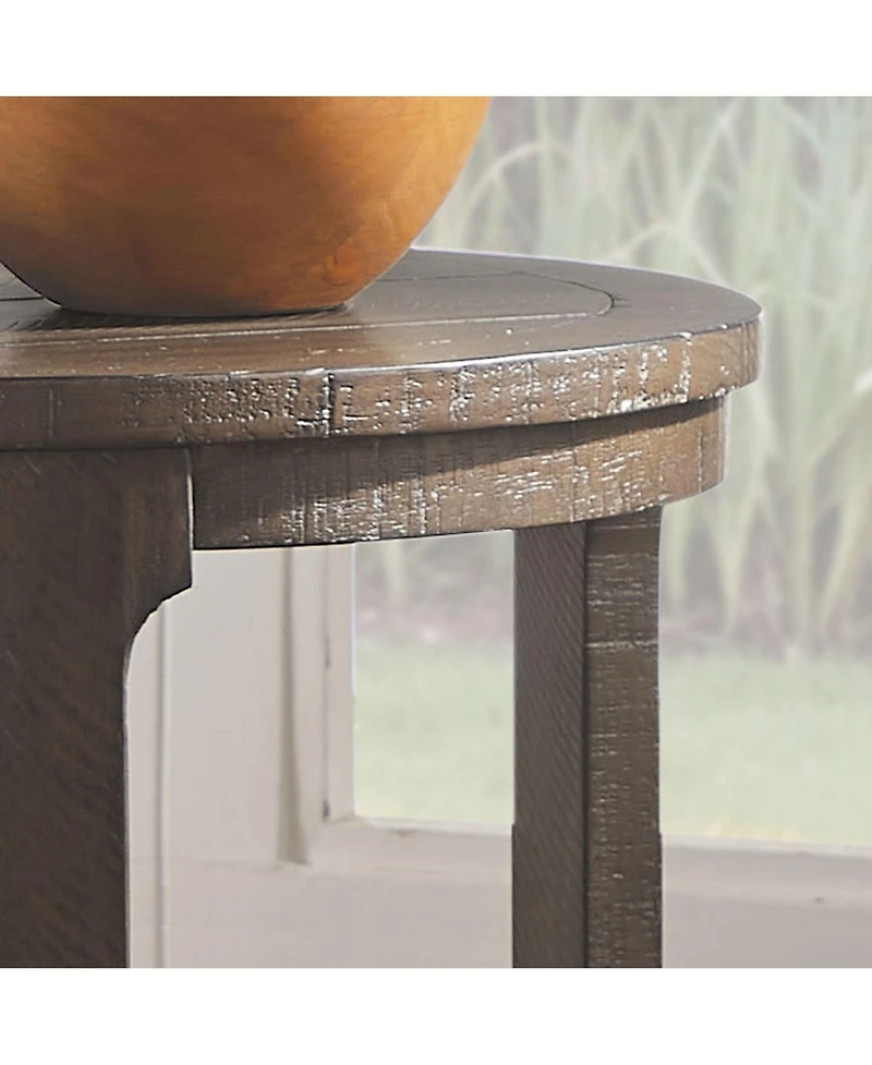 Flynama 2Piece Solid Wood Round Side Table Set Mid Century Nesting Coffee Table