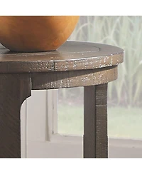 Flynama 2Piece Solid Wood Round Side Table Set Mid Century Nesting Coffee Table