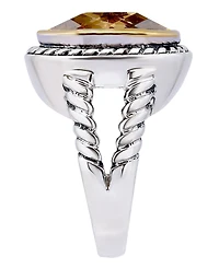 Macy's Cushion Cut Bezel Champagne Cubic Zirconia Oxidized Twist Statement Ring