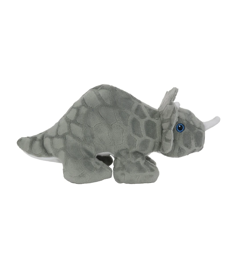 Mighty Dinosaur Triceratops 2 Pack, Durable Plush Squeaky Dog Toy