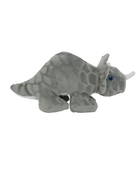 Mighty Dinosaur Triceratops 2 Pack, Durable Plush Squeaky Dog Toy