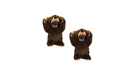 Mighty Angry Animals Bear 2 Pack, Durable Plush Squeaky Dog Toy