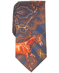 Club Room Men's Equestrian Royal Print Silk Tie