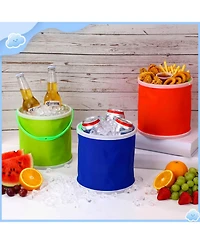 Piscifun 12 Pack 5 Liter Collapsible Plastic Ice Buckets with Handles Portable for Party Camping Wedding Cocktail Bar