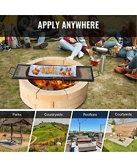 Vevor 44" Rectangle Cooking Grate Fire Pit Grill Grate X-Marks Heavy-Duty Steel