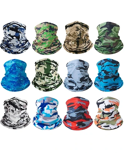 Piscifun 12pack Neck Gaiter Balaclava Uv Protection Breathable Outdoor Scarf Bandanas