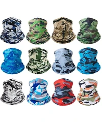 Piscifun 12pack Neck Gaiter Balaclava Uv Protection Breathable Outdoor Scarf Bandanas