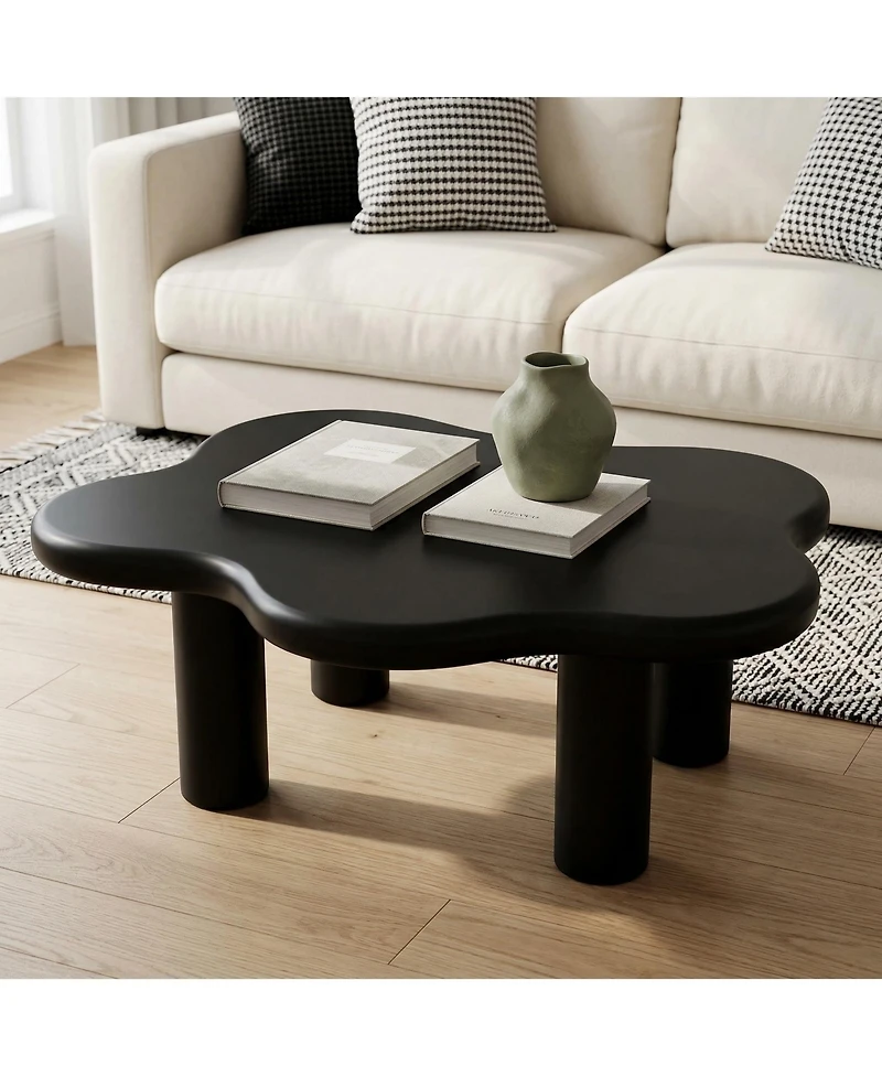 Flynama 40 Inch Cloud Coffee Table Modern Irregular Mdf Living Room Center Table