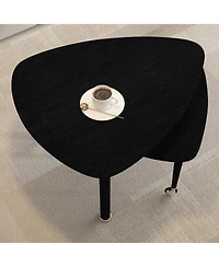Flynama 360degree(s) Rotatable Coffee Table, Oak Veneer