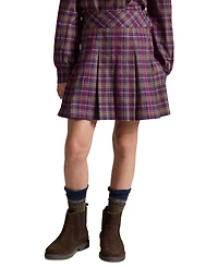 Polo Ralph Lauren Girls' 7-16 Plaid Pleated Cotton Poplin Skirt